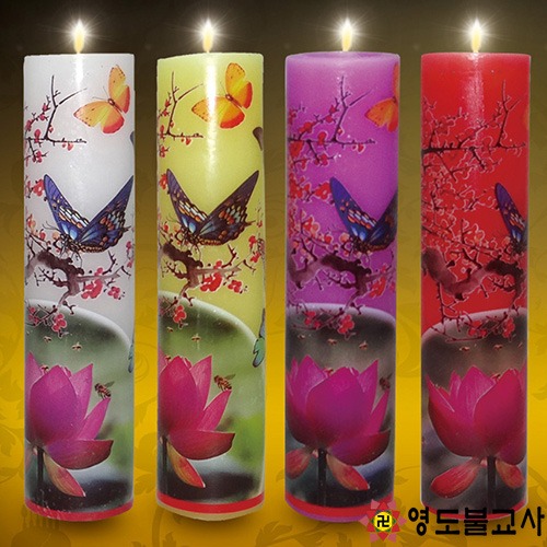 원백/원기둥수전사매화초(국산신라양초)-낱개구매
